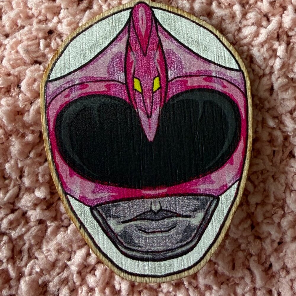 Pink Power Ranger Helmet Brooch
